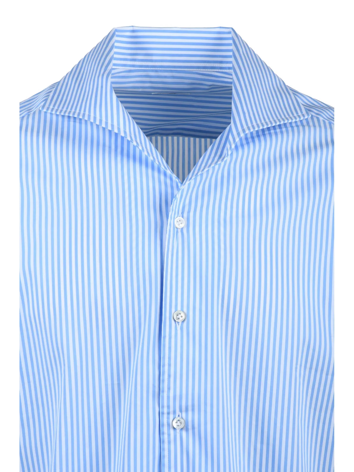 White Sky Blue Cotton Polyamide Elastane Shirt