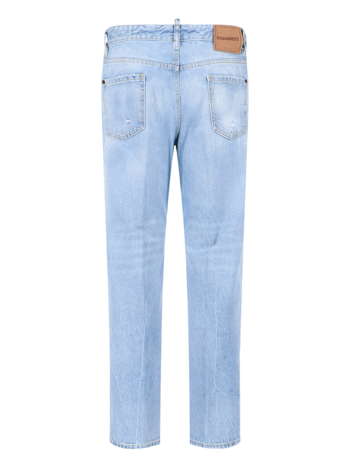 Light Blue Straight-Cut Denim Logo Jeans
