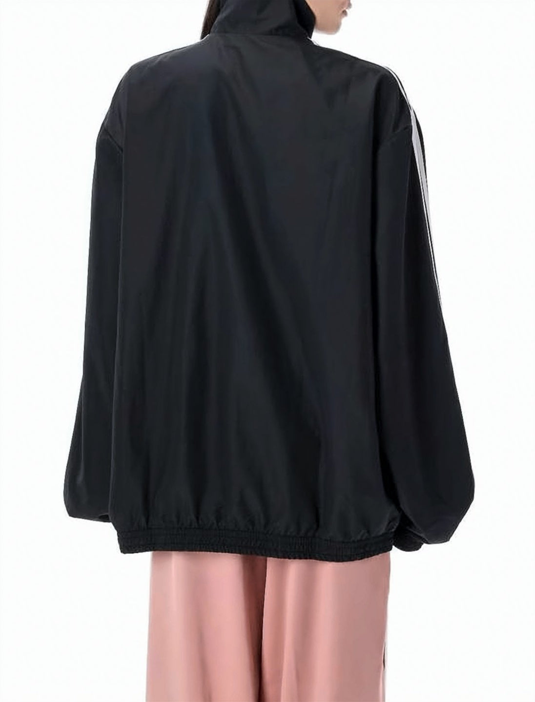 Oversized Track Top with High Collar