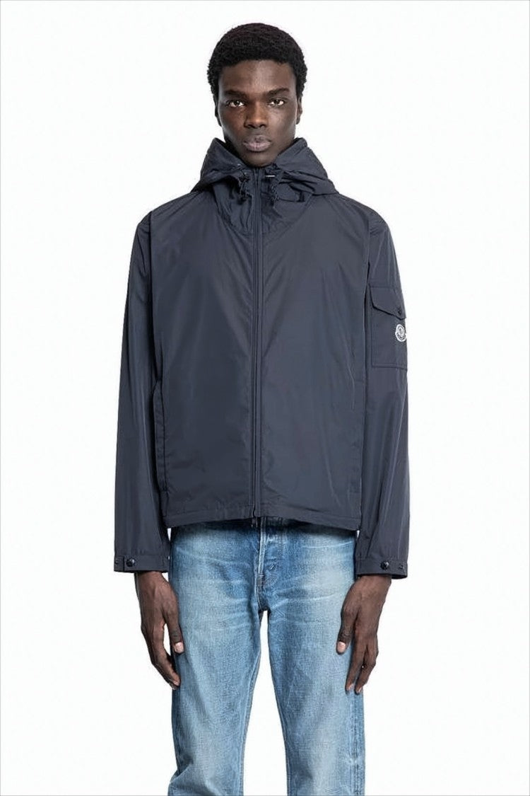 Lightweight Black Jacket with Adjustable Hood