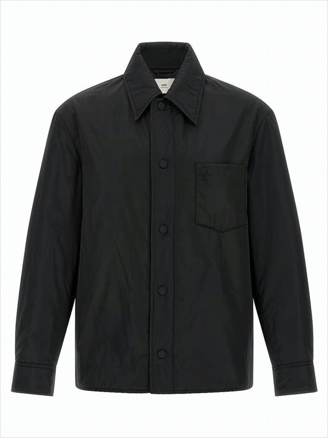 Black Minimalist Jacket with Classic Collar