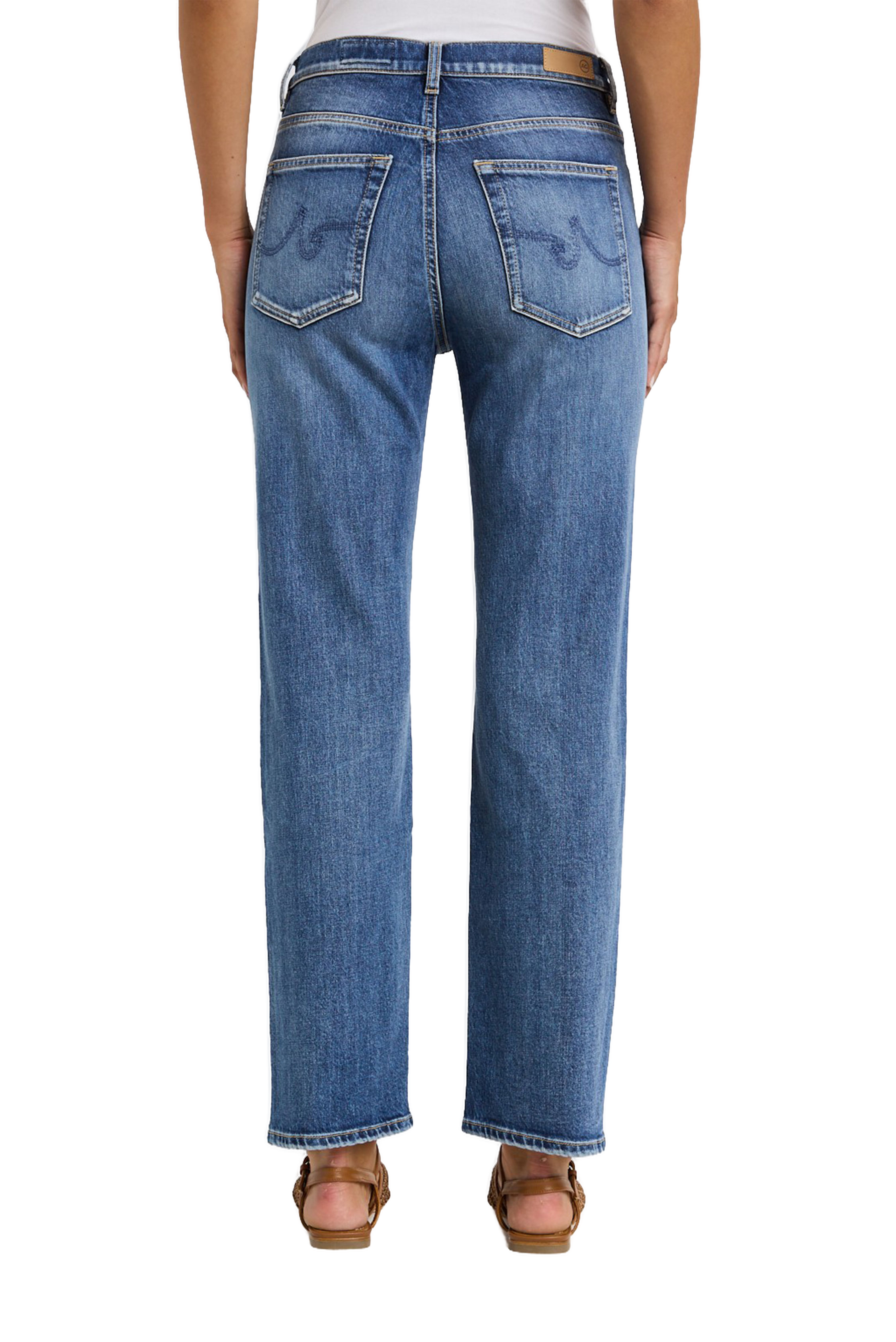 Medium Blue Brinley Straight Jeans