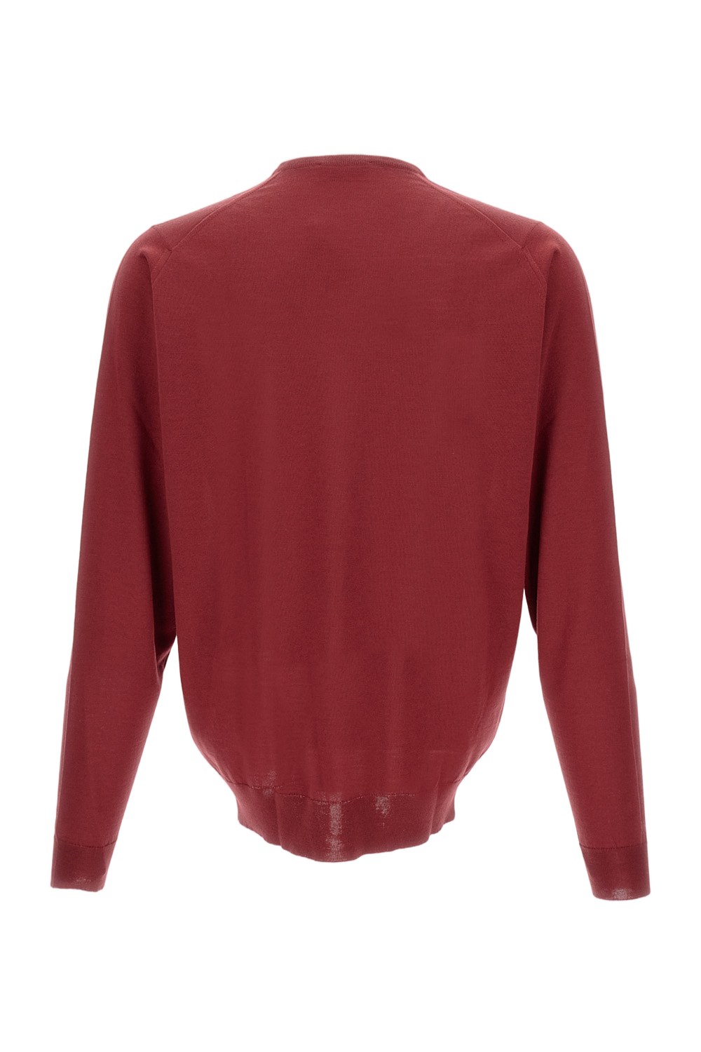 V-Neck Long Sleeve Pullover Sweater In Burgundy