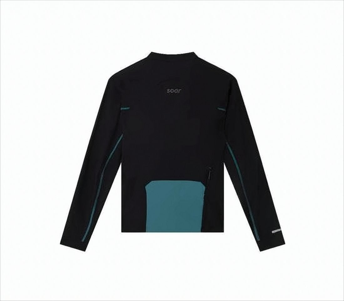 Fitted Long-Sleeve Running Top with Zipper