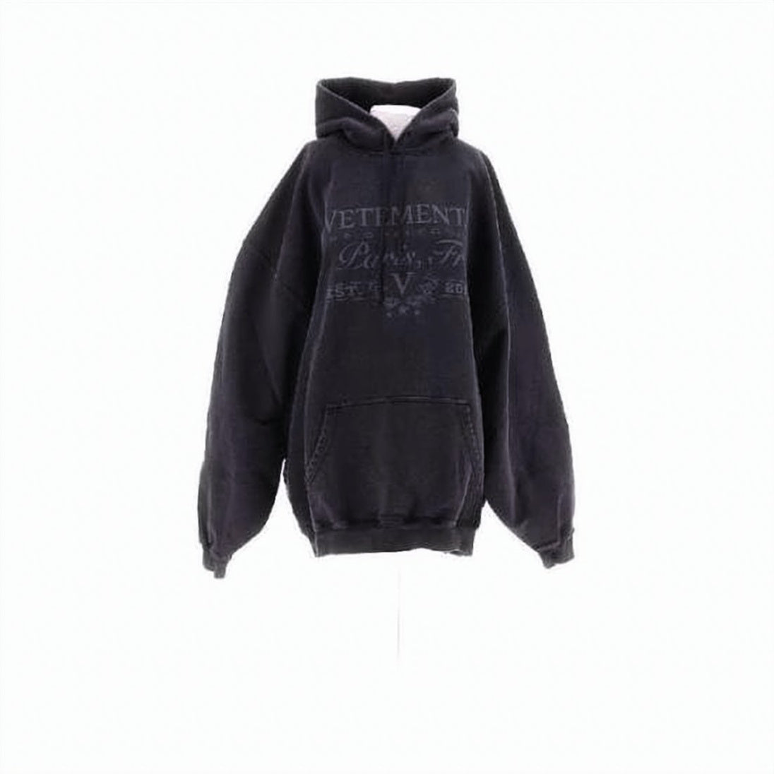 Oversized Hoodie with Subtle Logo Print and Kangaroo Pocket