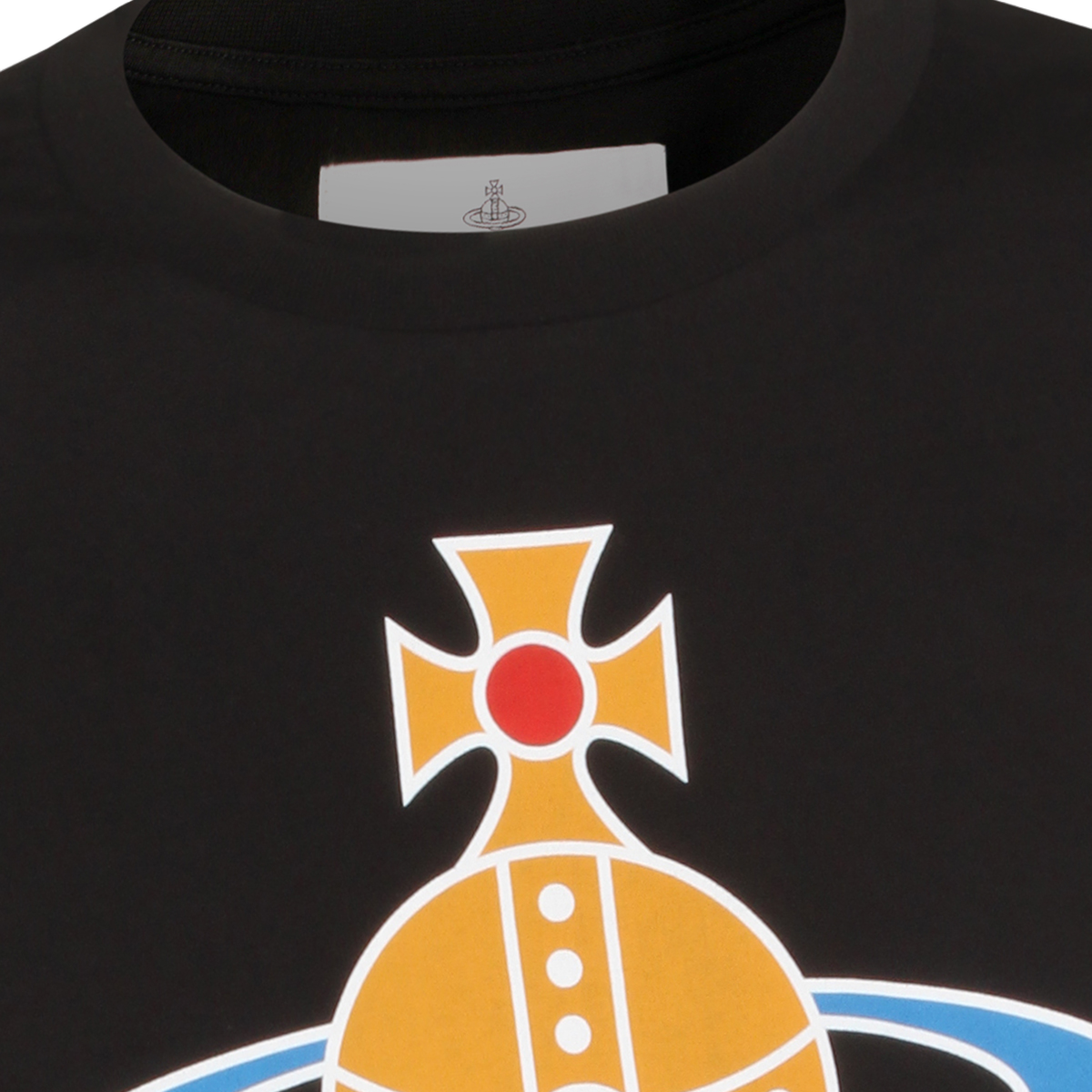 Black Short-Sleeve T-Shirt with Graphic Emblem