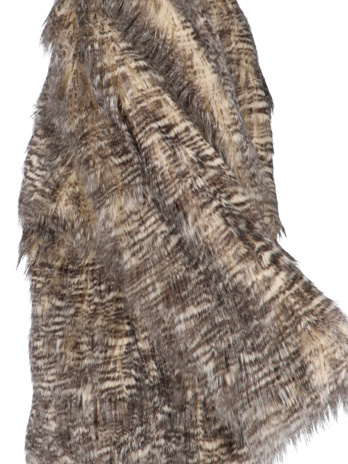 Textured Faux Fur Jacket With Striped Pattern