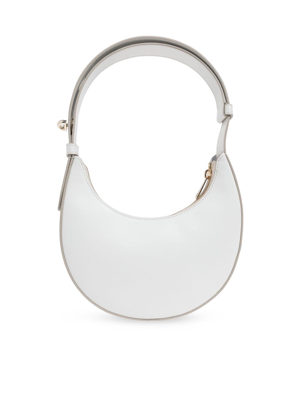 Crescent-Shaped White Furla Bag