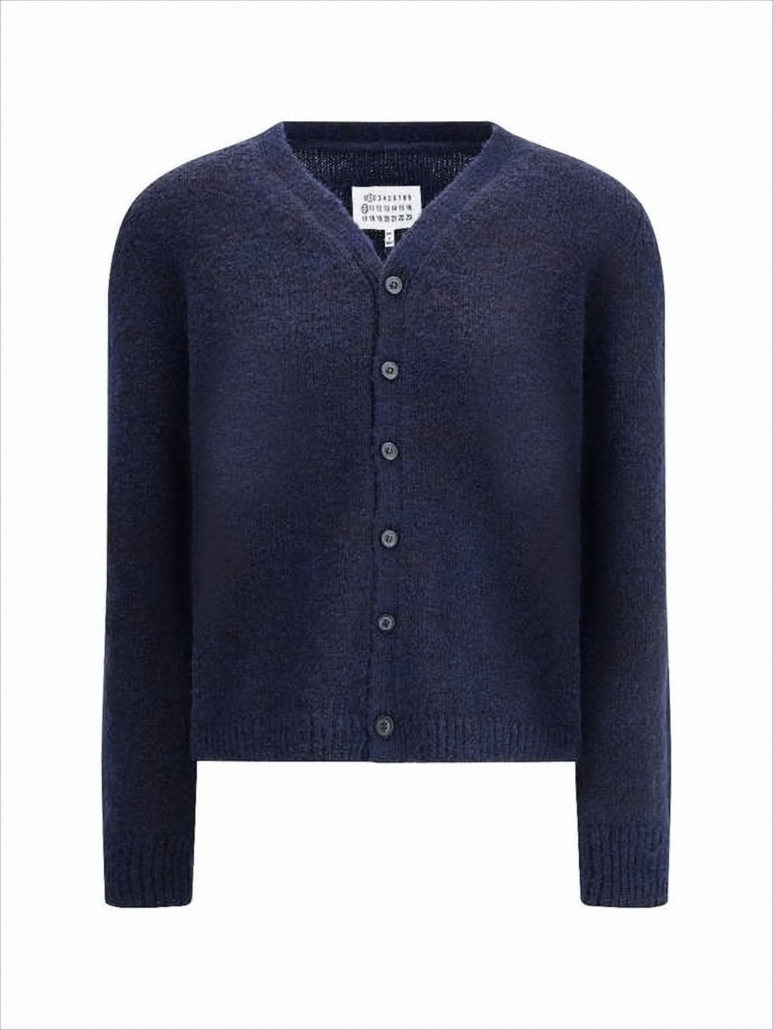 Cropped Deep V-Neck Cardigan with Textured Knit