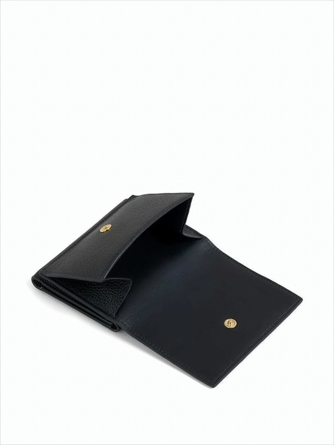 Compact Black Cowhide Leather Wallet