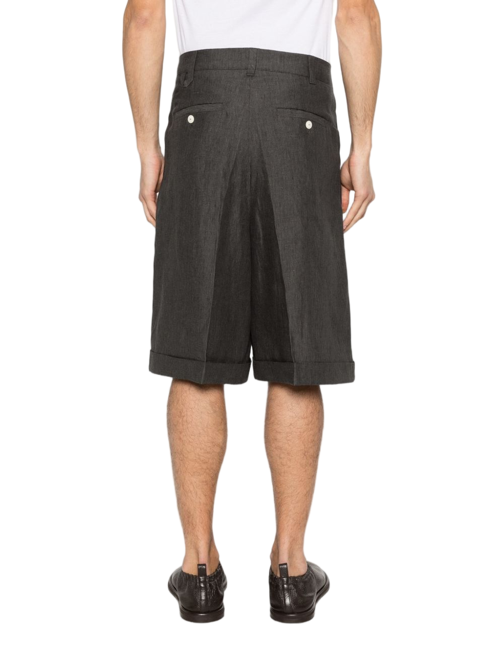 Relaxed Fit Grey Shorts with Cuffed Hem