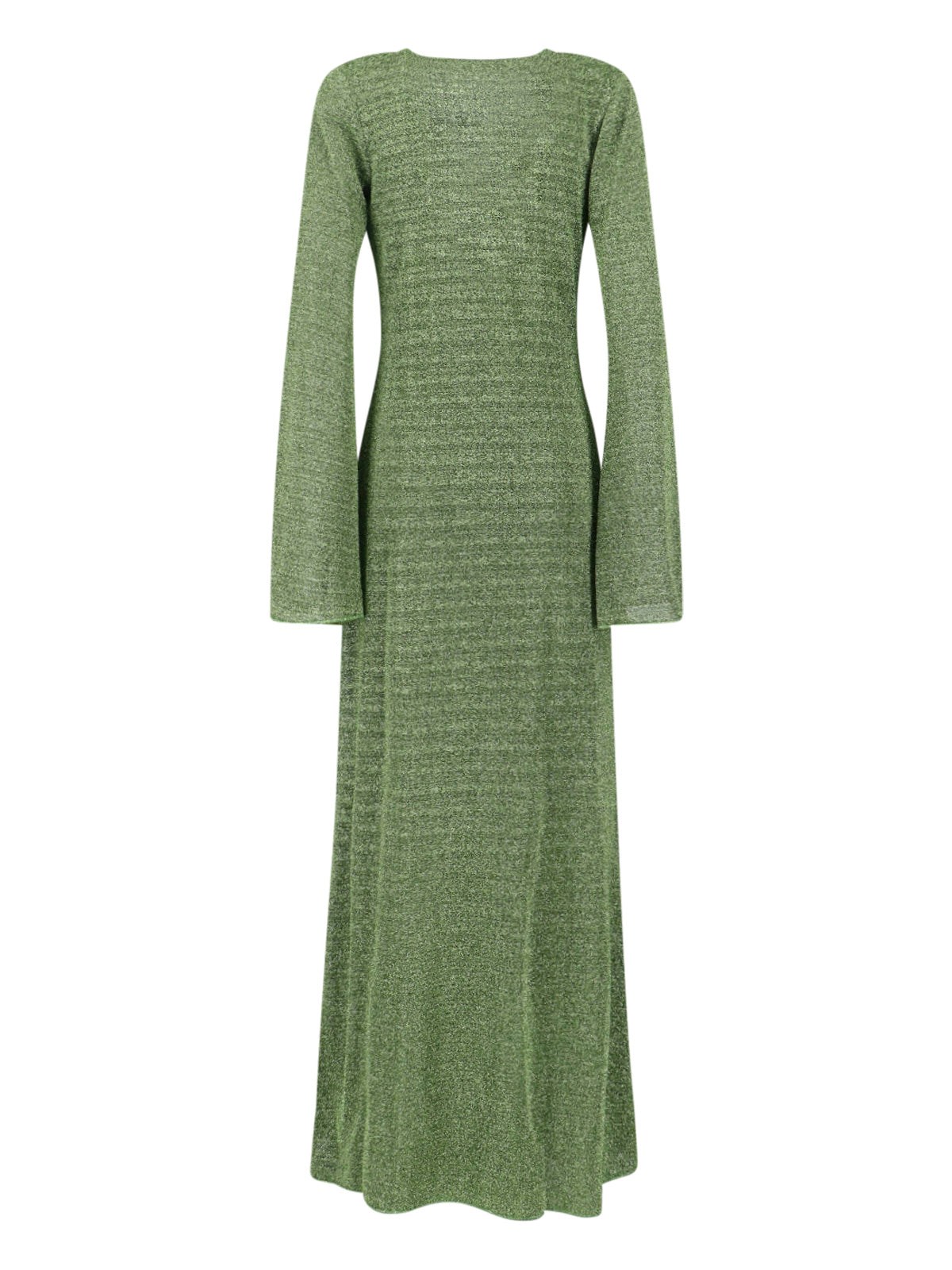 Maxi Kaftan Dress in Shimmering Green Metallic Fabric
