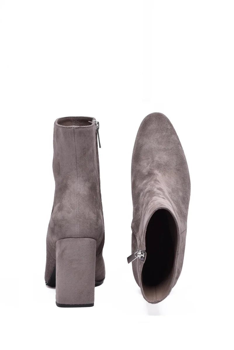 Suede Ankle Boot - Grey