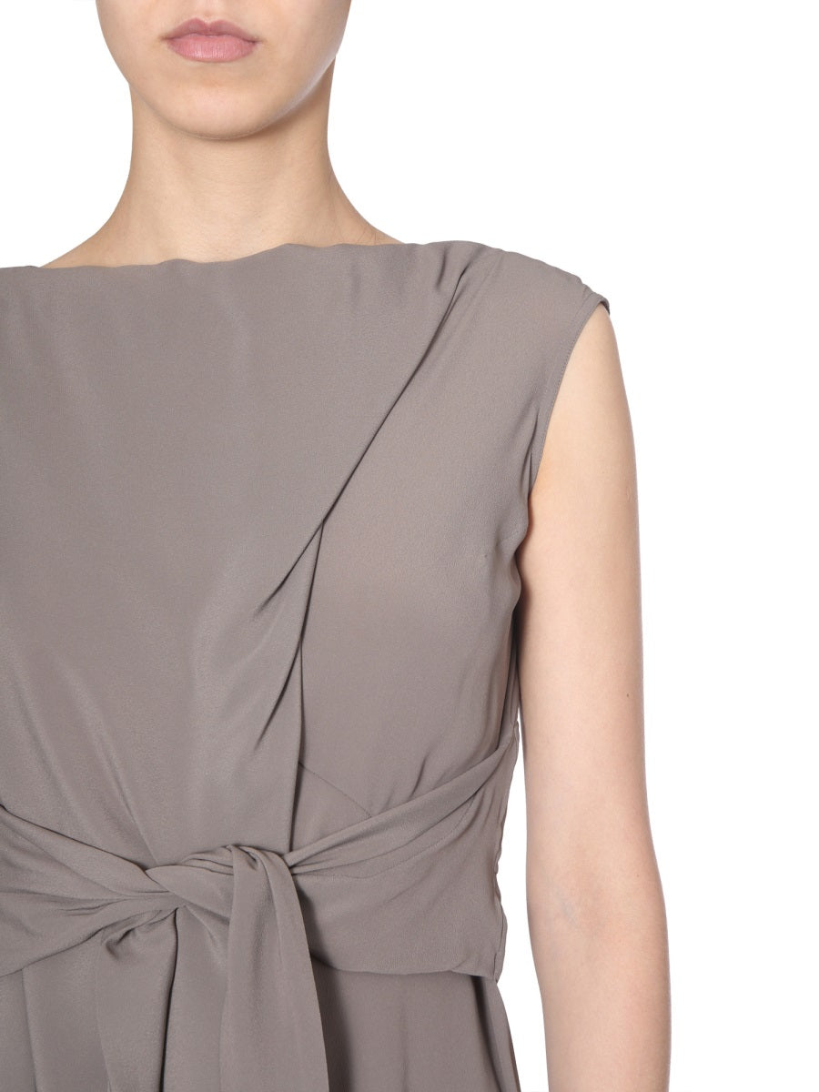 Sleeveless Draped Top with Knotted Detailing