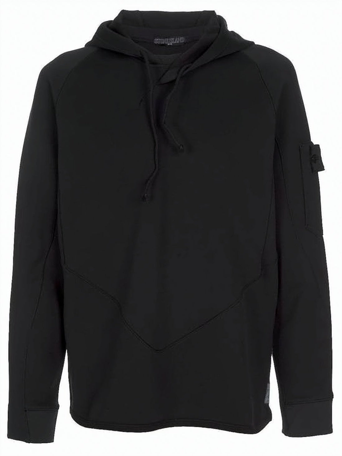 Textured Black Hooded Sweatshirt