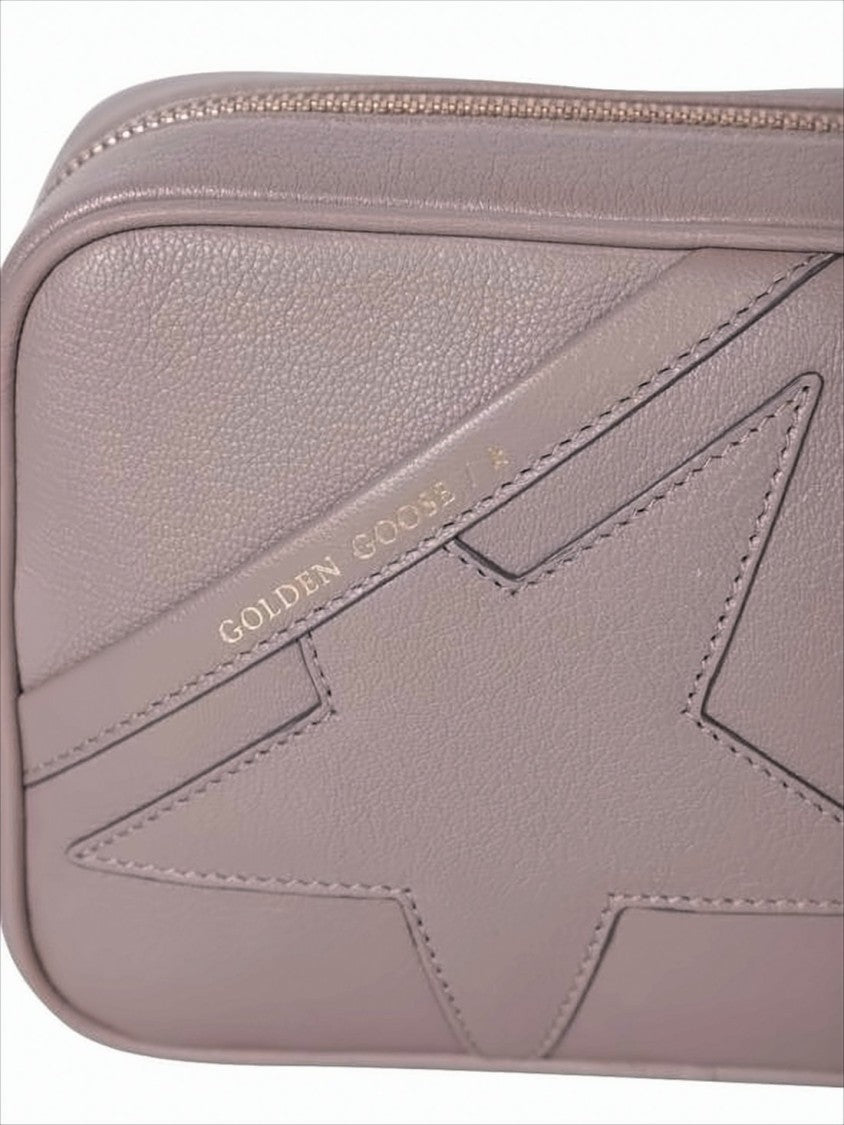 Textured Goat Leather Shoulder Bag with Embossed Star Design