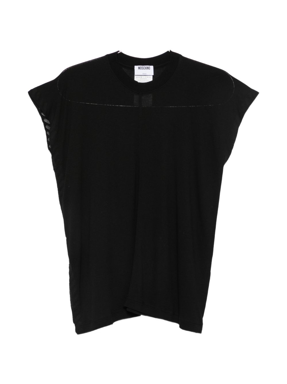 Black Slub Texture Relaxed Cap Top