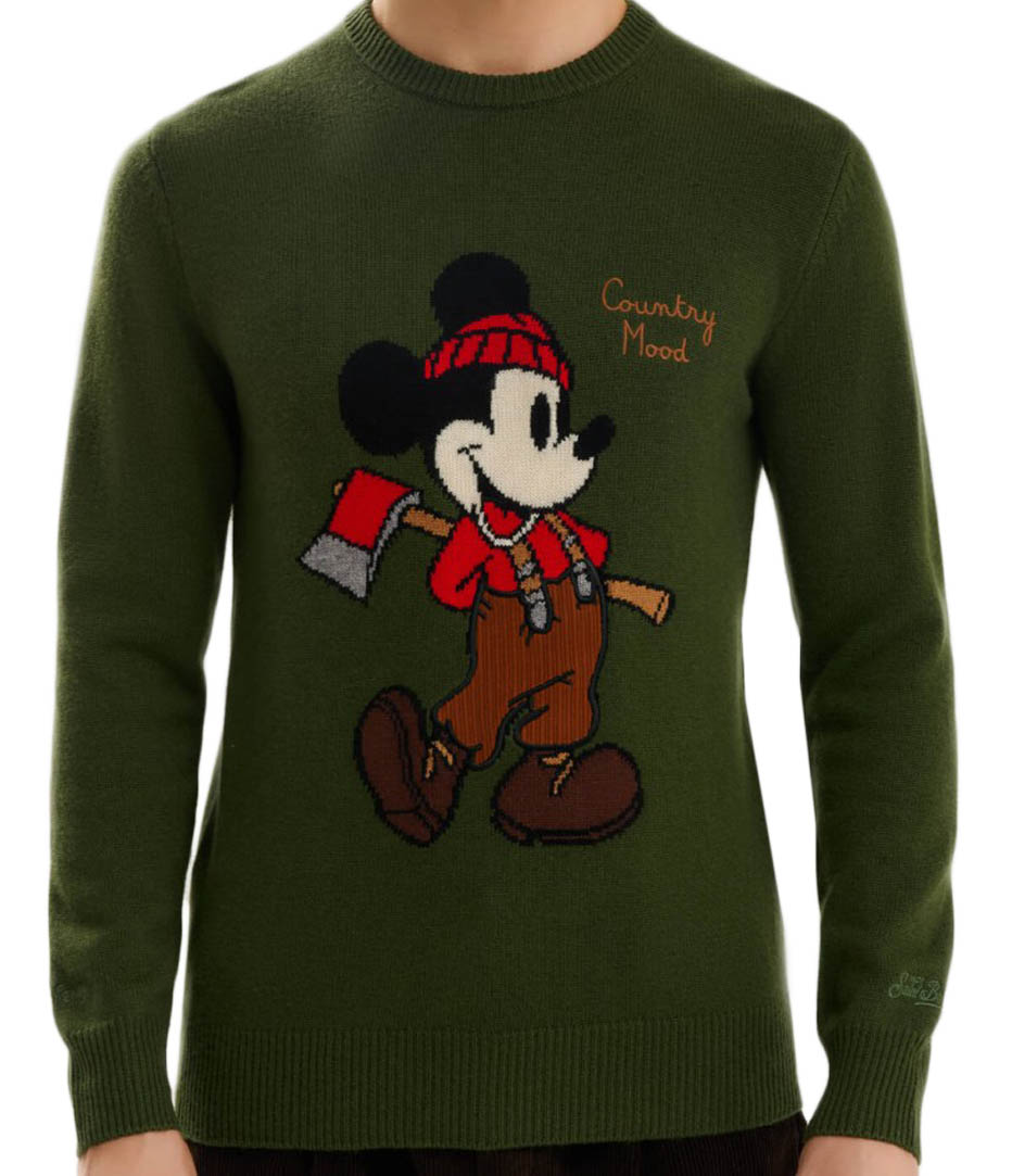 Topolino Print Sweatshirt in Fresh Green