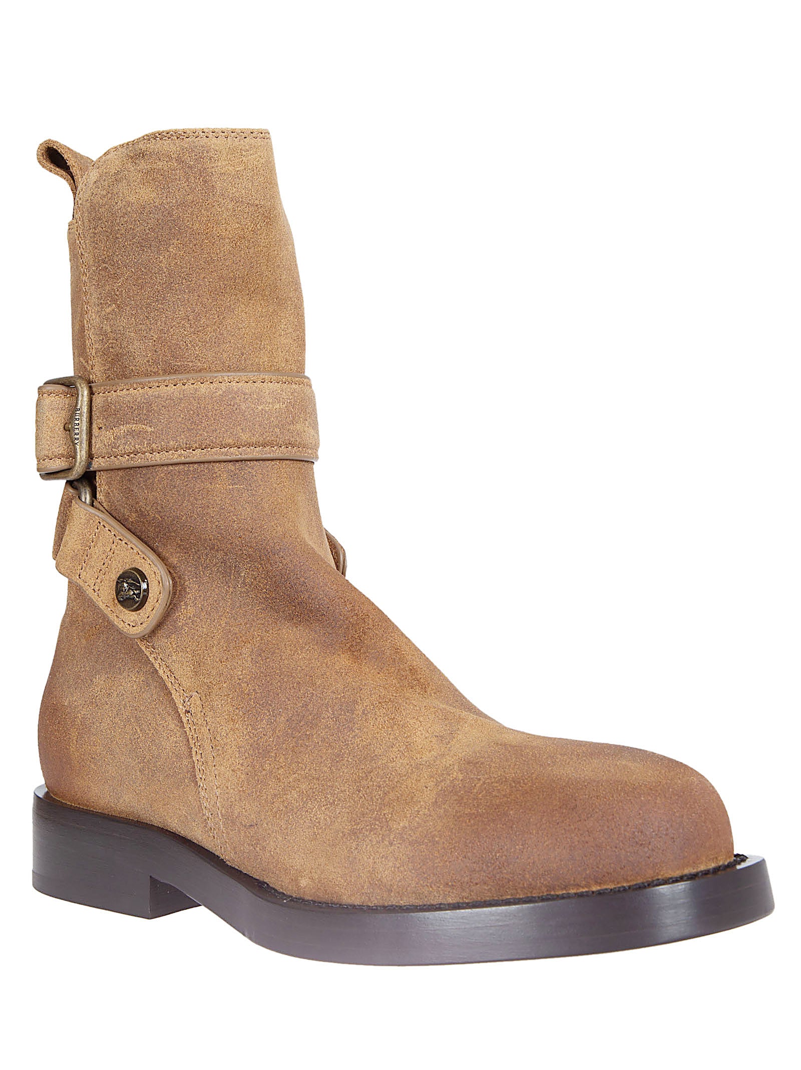 Round Toe Ankle Boots with Adjustable Straps and Metal Buckles