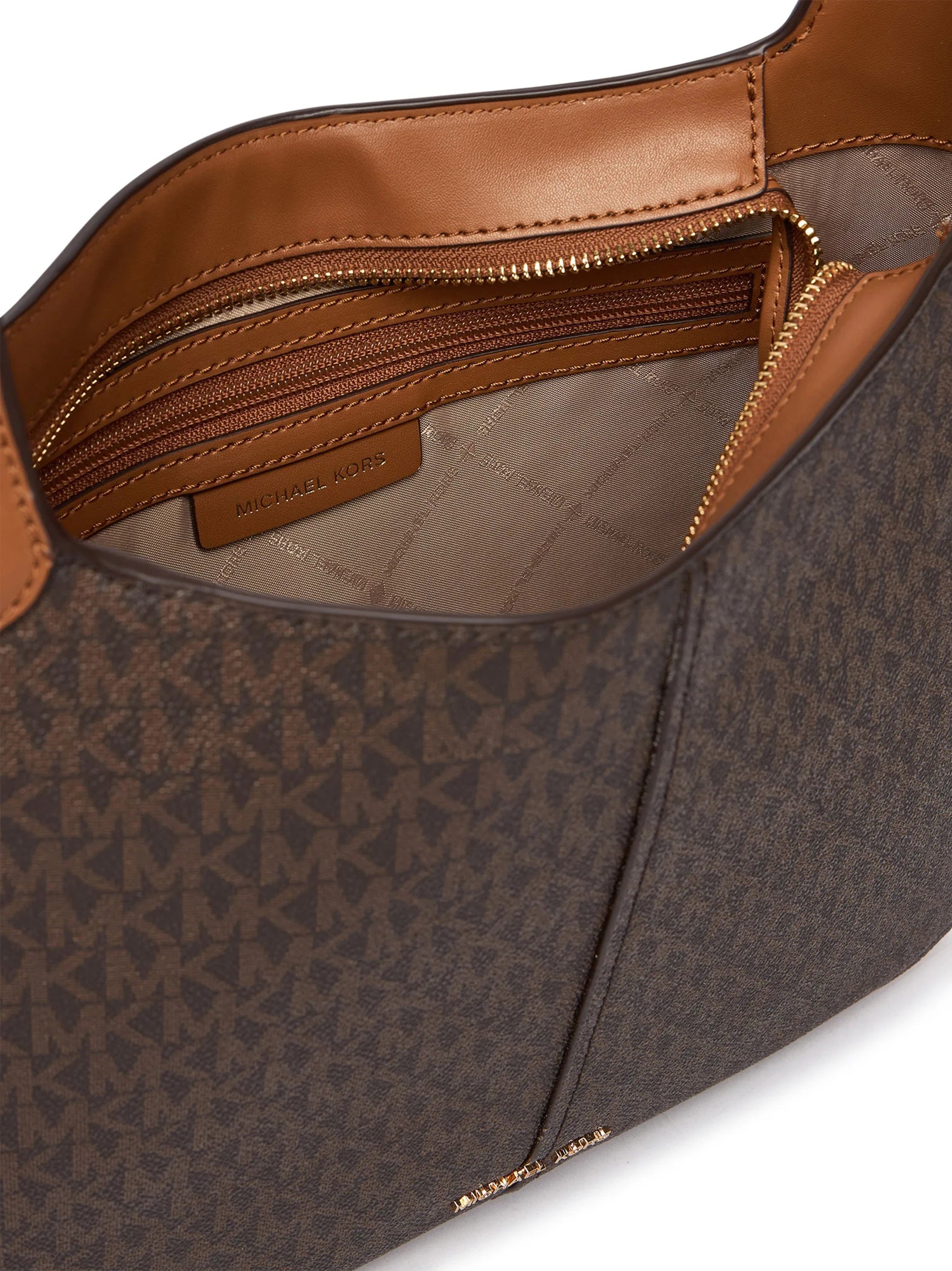 Dark Brown Monogram Curved Shoulder Bag