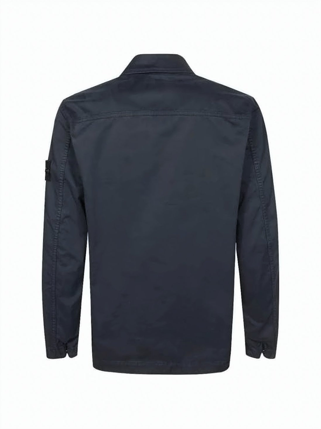 Structured Blue Cotton Jacket with Classic Collar