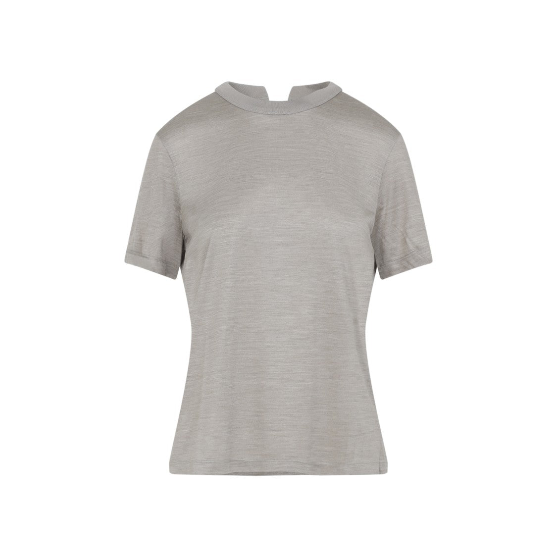 Silk T-Shirt With Notch Detail
