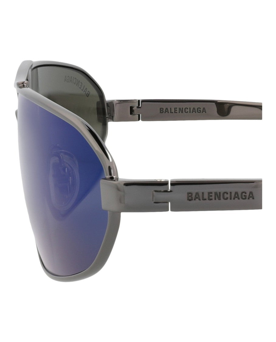 Shield-Frame Metal Sunglasses