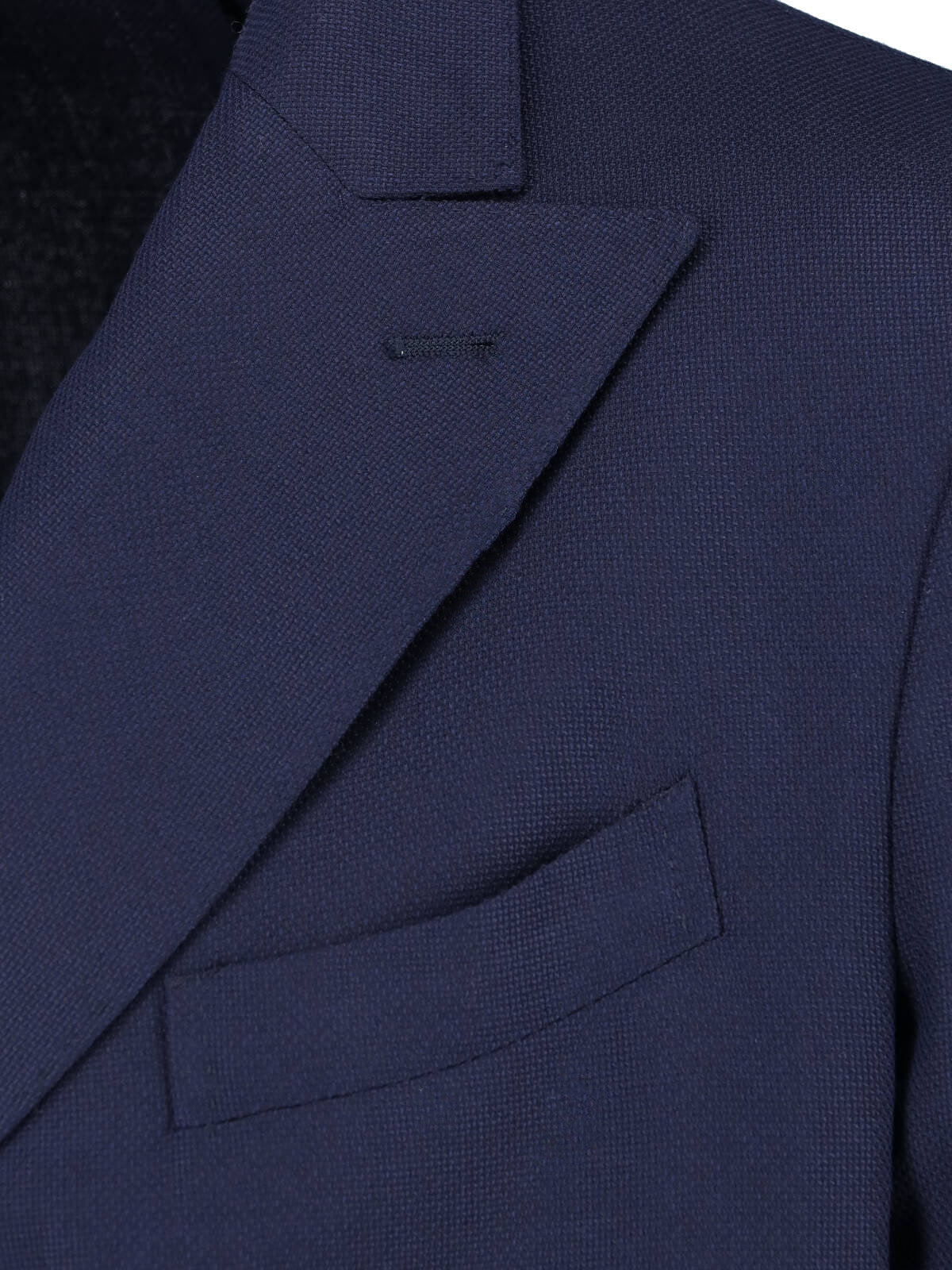 Navy Virgin Wool Double-Breasted Blazer