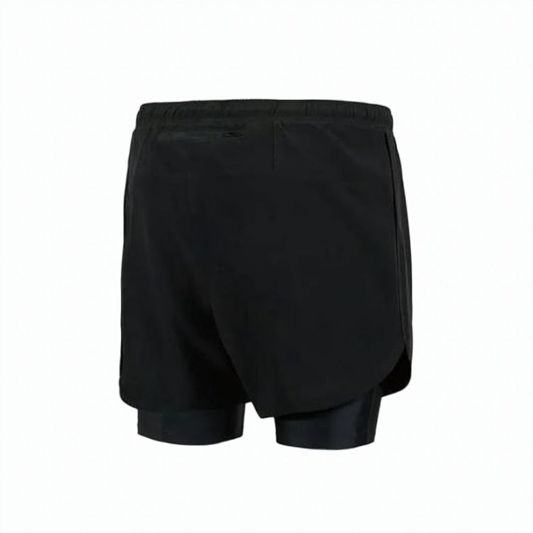 Layered Athletic Shorts with Compression Inner and Elastic Waistband