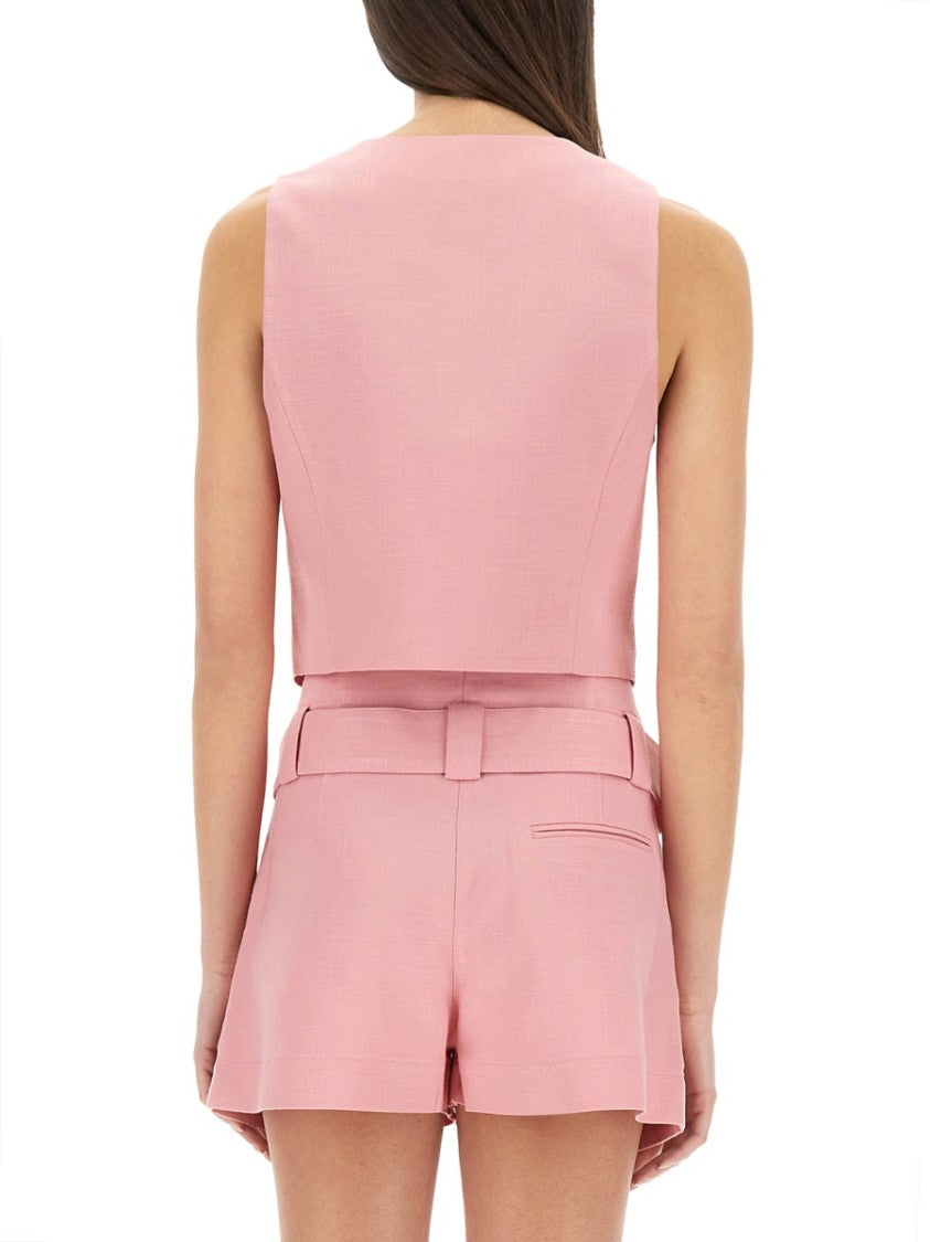 Cropped Vest With Deep V-Neckline