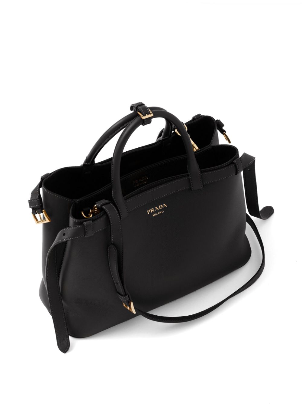 Logo-Plaque Leather Tote Bag