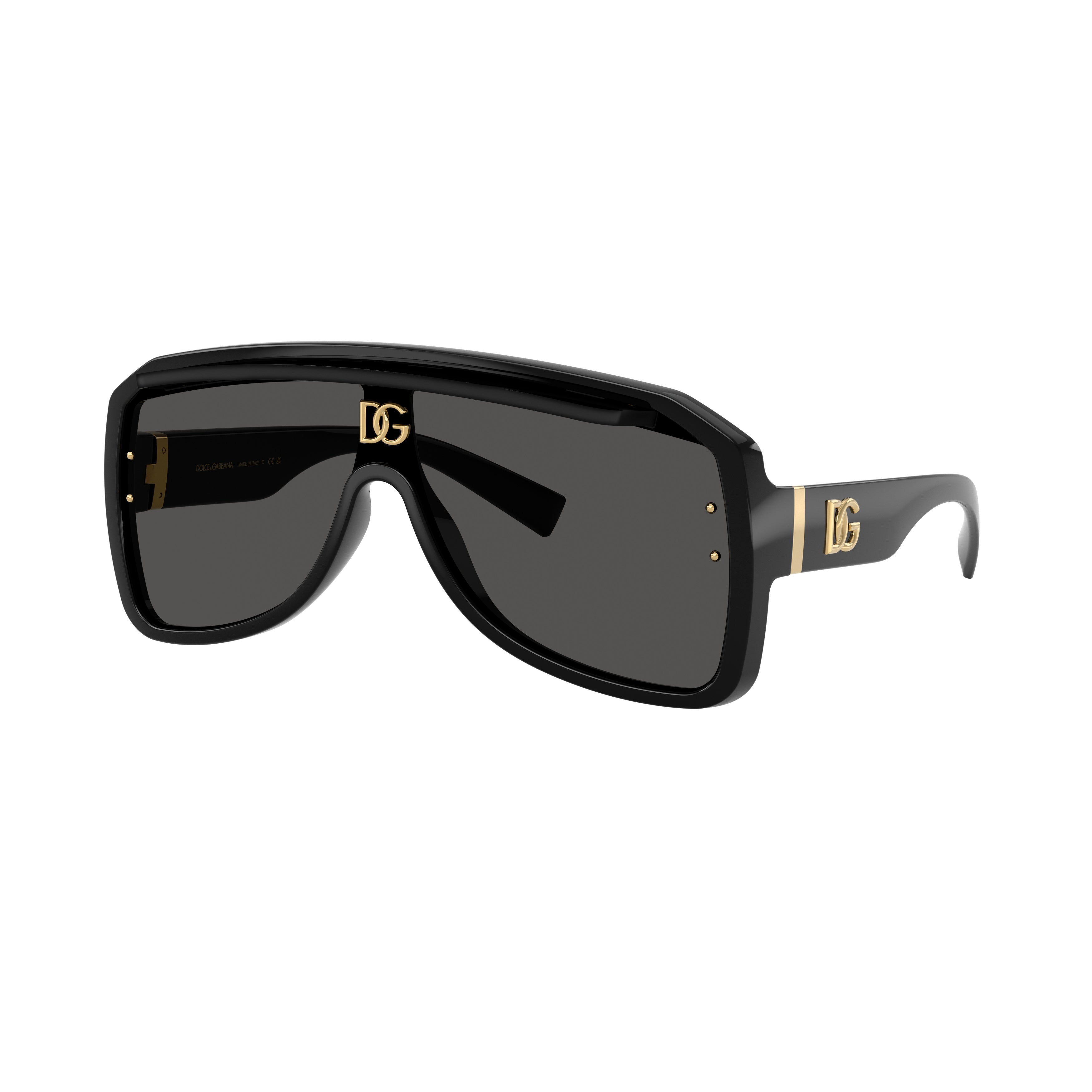 0Dg6205 Oversized Rectangular Sunglasses with Gold Accents