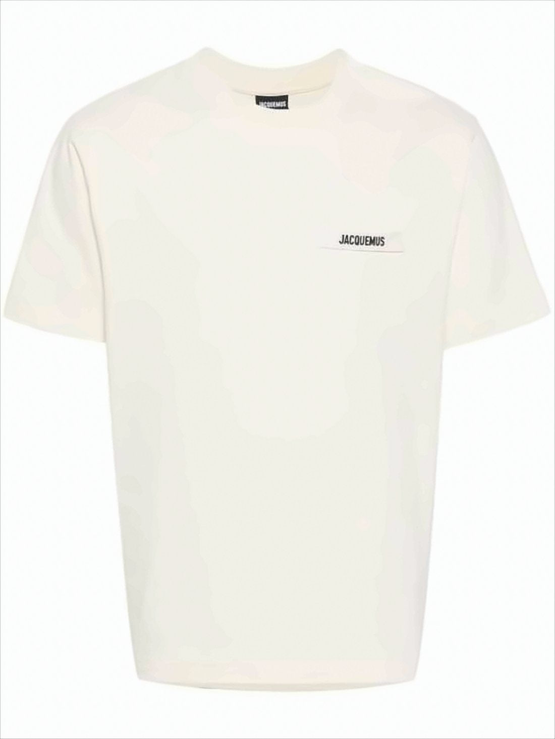Luźny T-Shirt Jacquemus z Okrągłym Dekoltem i Prostokątną Naszywką