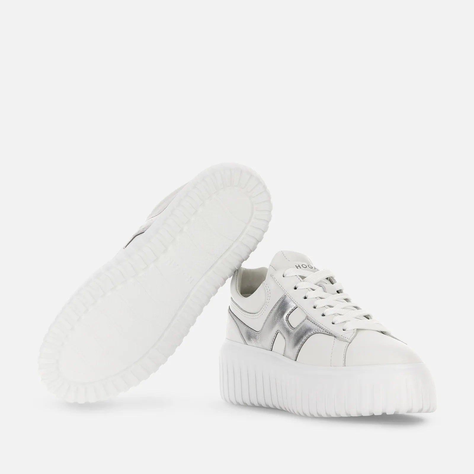 H-Stripes Lace-Up Sneakers in Sheepskin and Calfskin