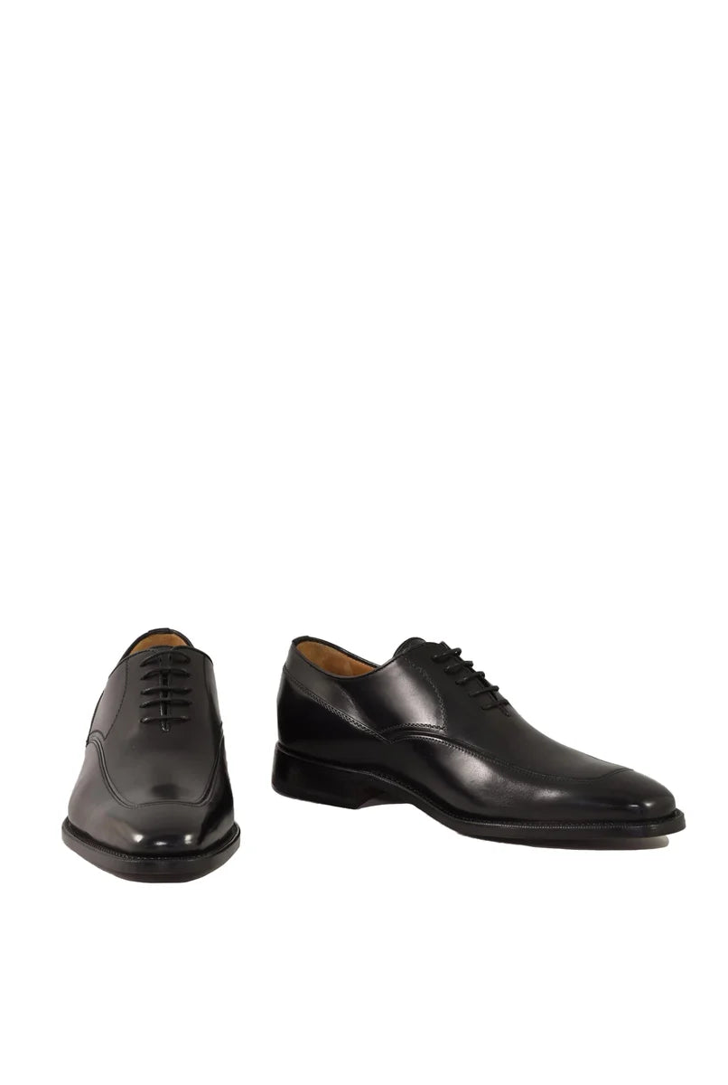 Square Toe Lace-up Shoes - Black