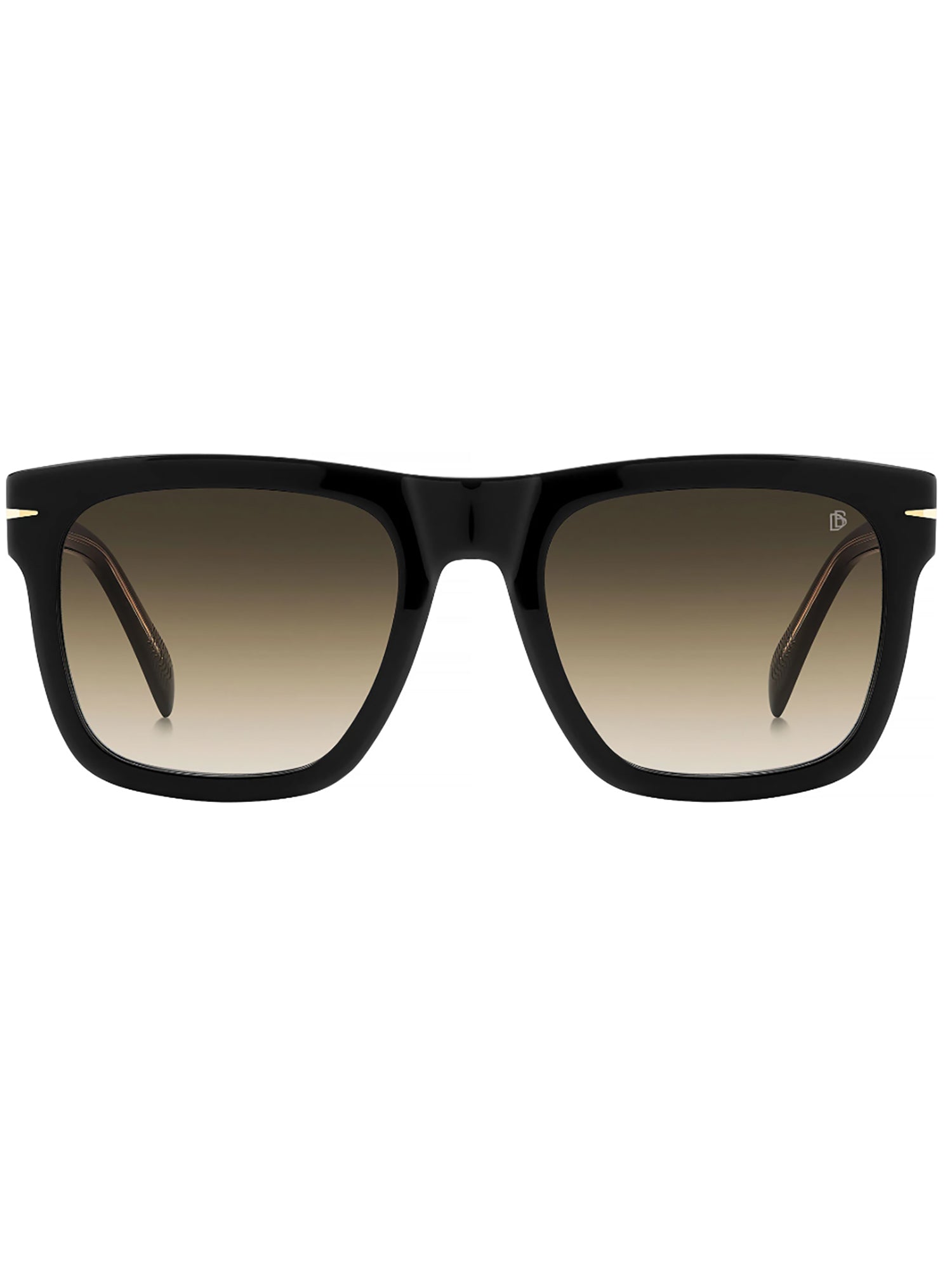 Bold Rectangular Frame Sunglasses With Gold Accents
