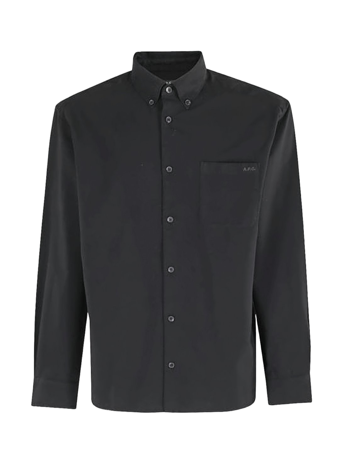 Long-Sleeve Cotton Shirt with Button-Down Collar