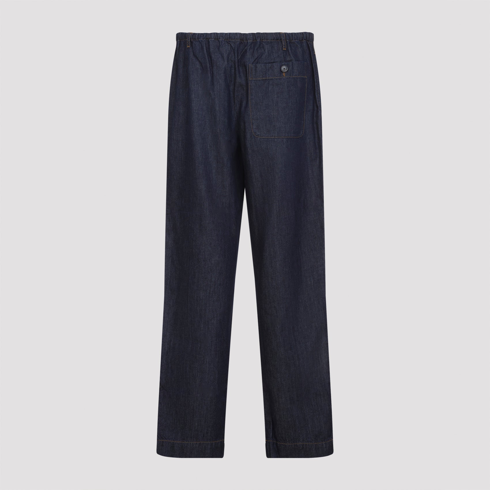 Straight-Leg Blue Denim Jeans