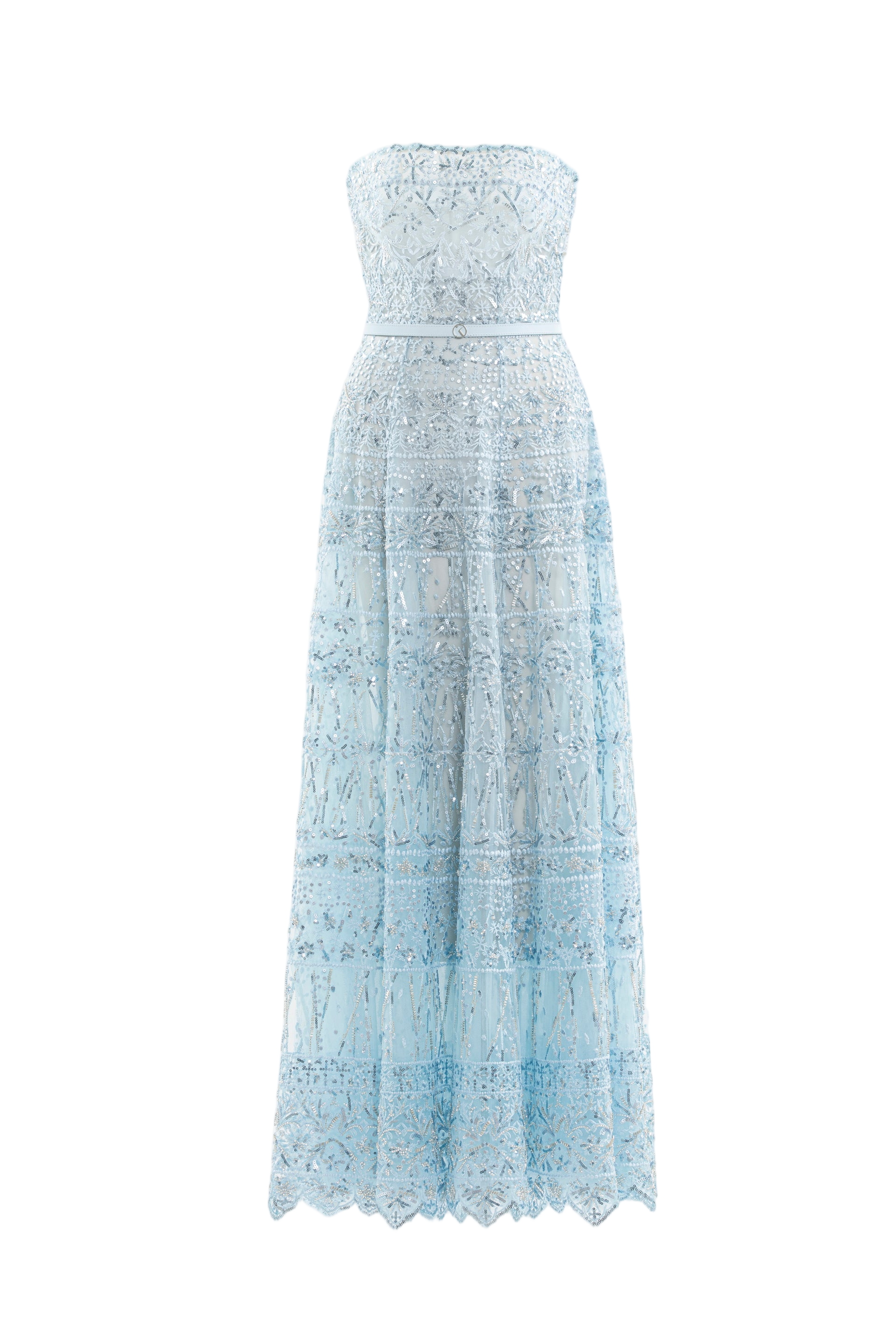 Strapless Beaded Tulle Dress