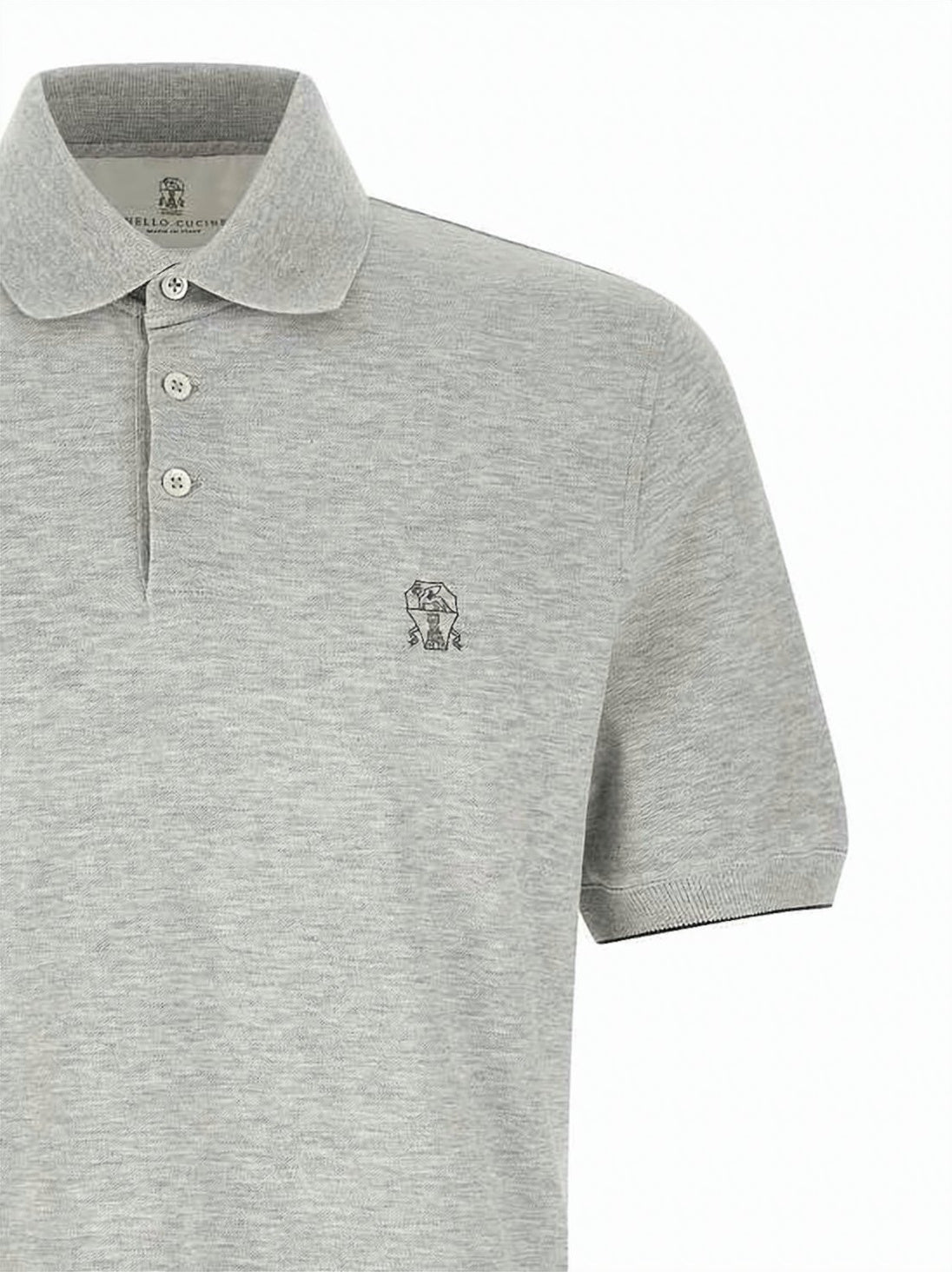 Short-Sleeve Polo Shirt with Ribbed Collar