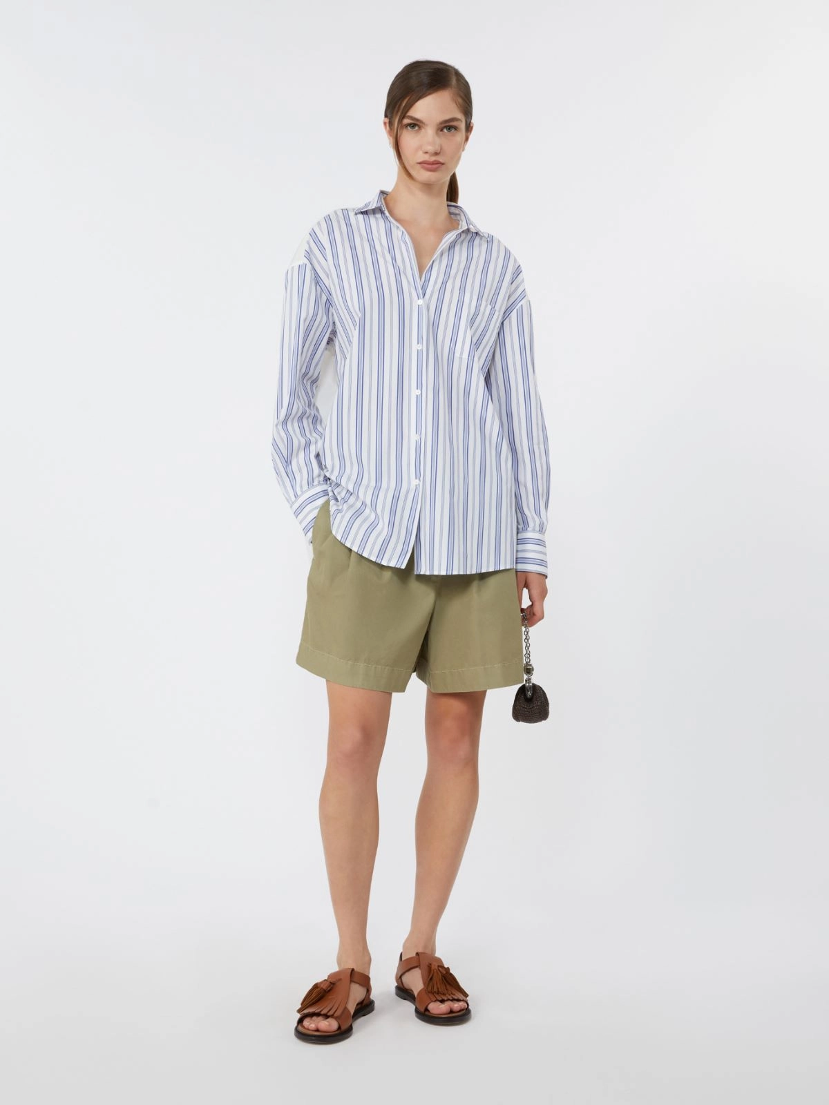 Long-Sleeved Button-Up Shirt with Floral Embroidery