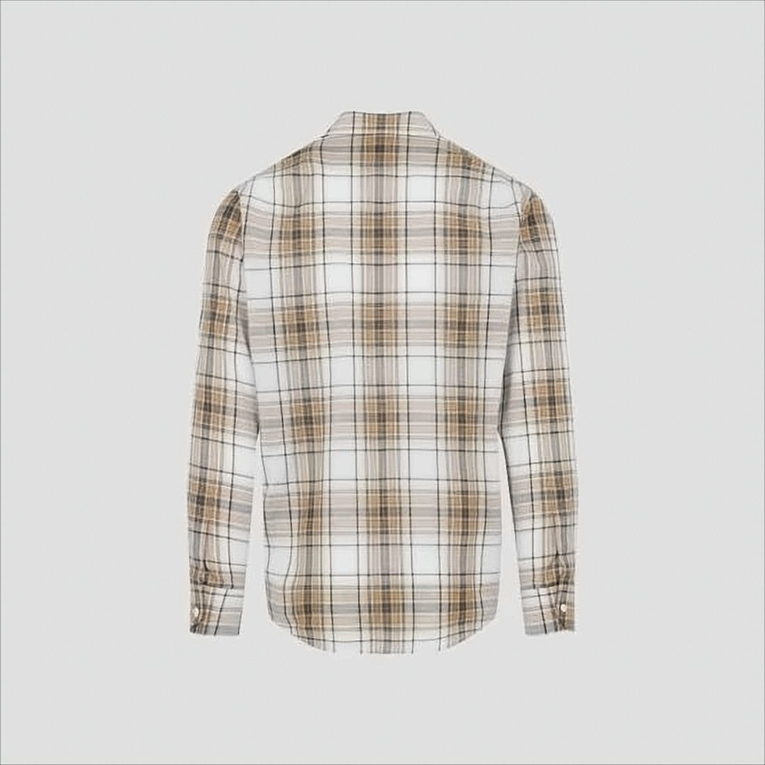 Plaid White Cotton Long-Sleeve Celine Shirt