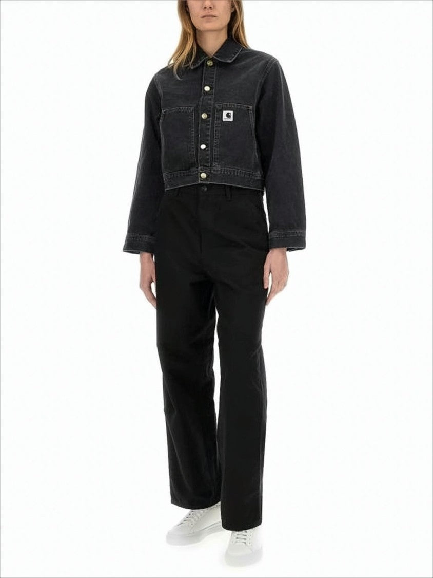 High-Waisted Black Straight-Leg Pants