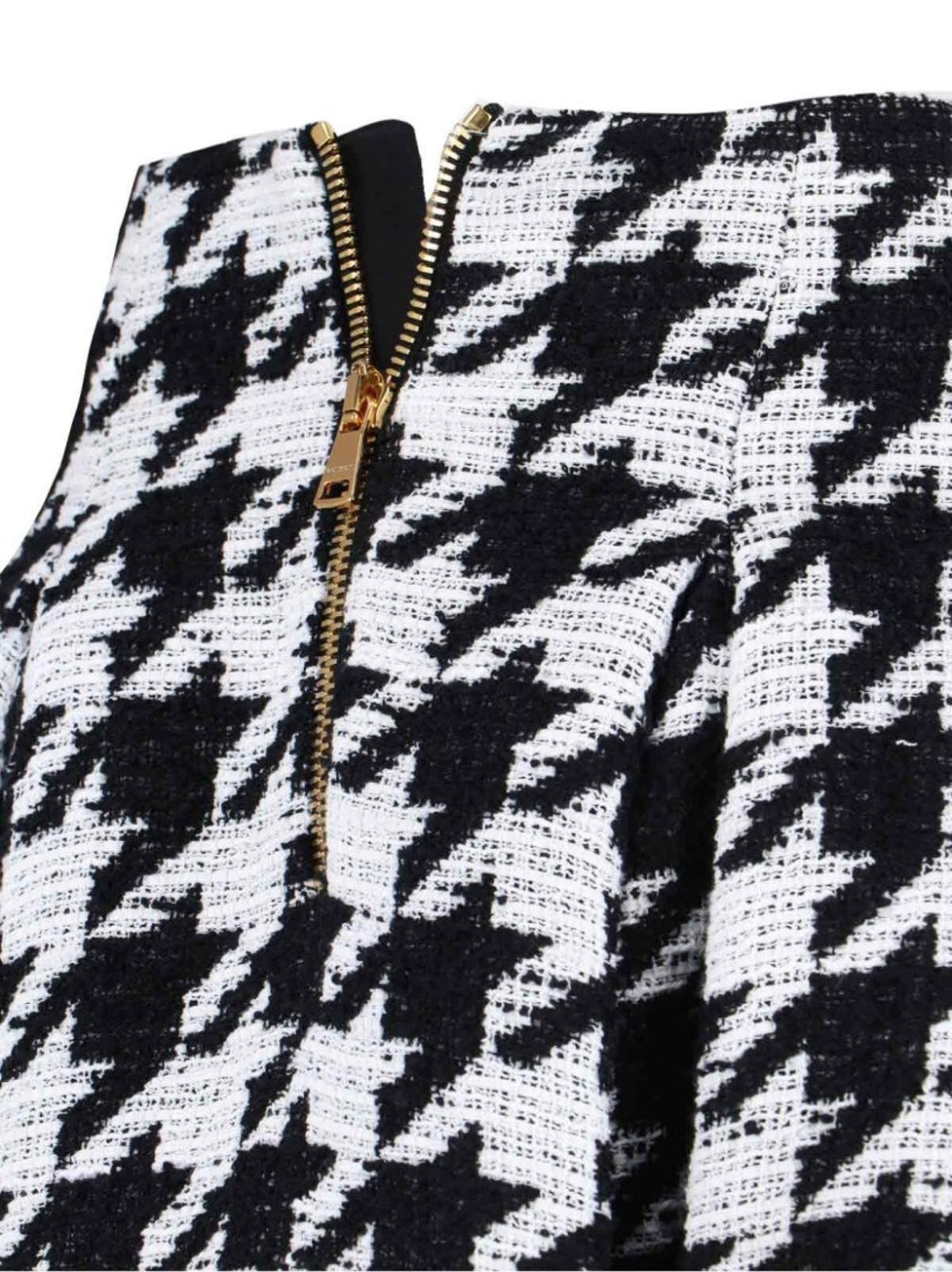 Houndstooth Mini Skirt Black