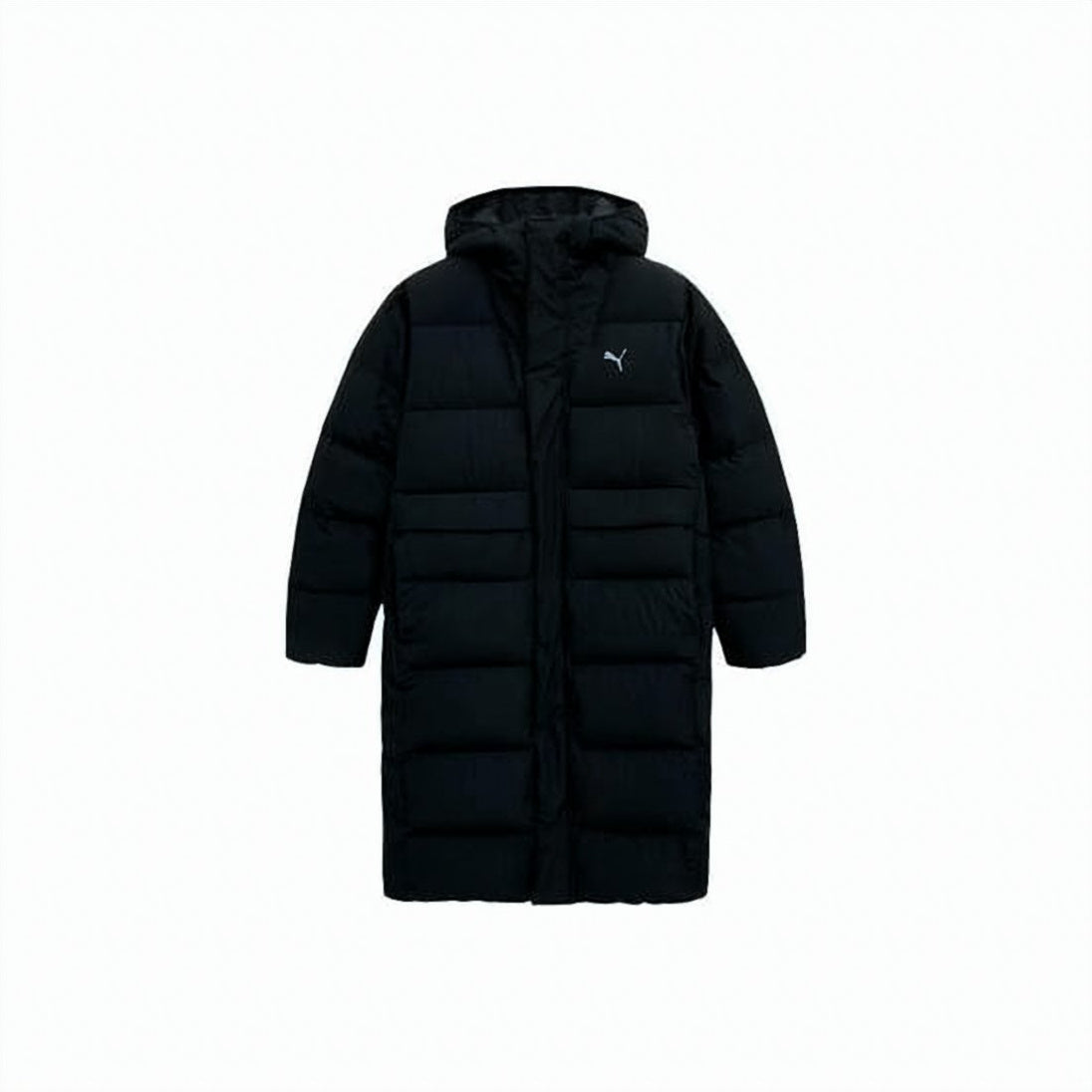 Black Quilted Hooded Long Padded Coat
