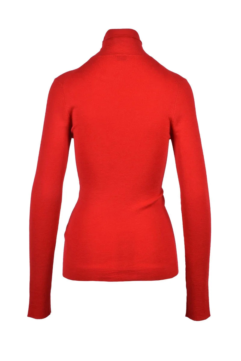 Virgin Wool Turtleneck - Red