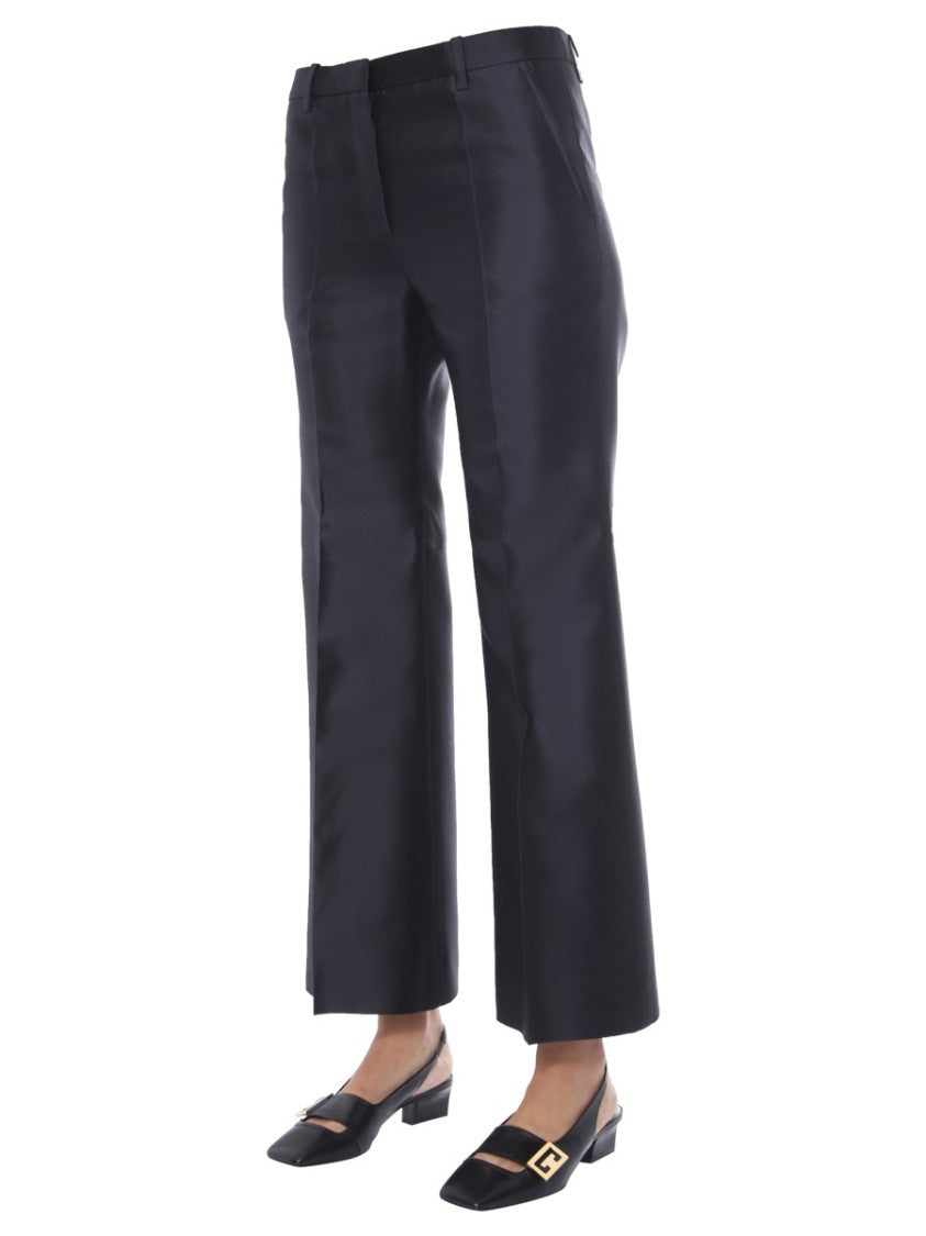 Tailored Wide-Leg Pants With Front Zipper