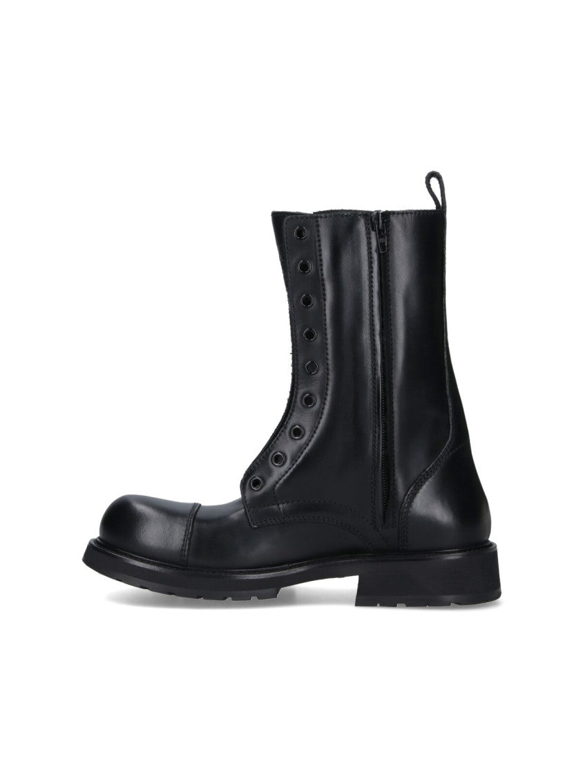 Ankle-High Contemporary Black Boots With Sturdy Sole