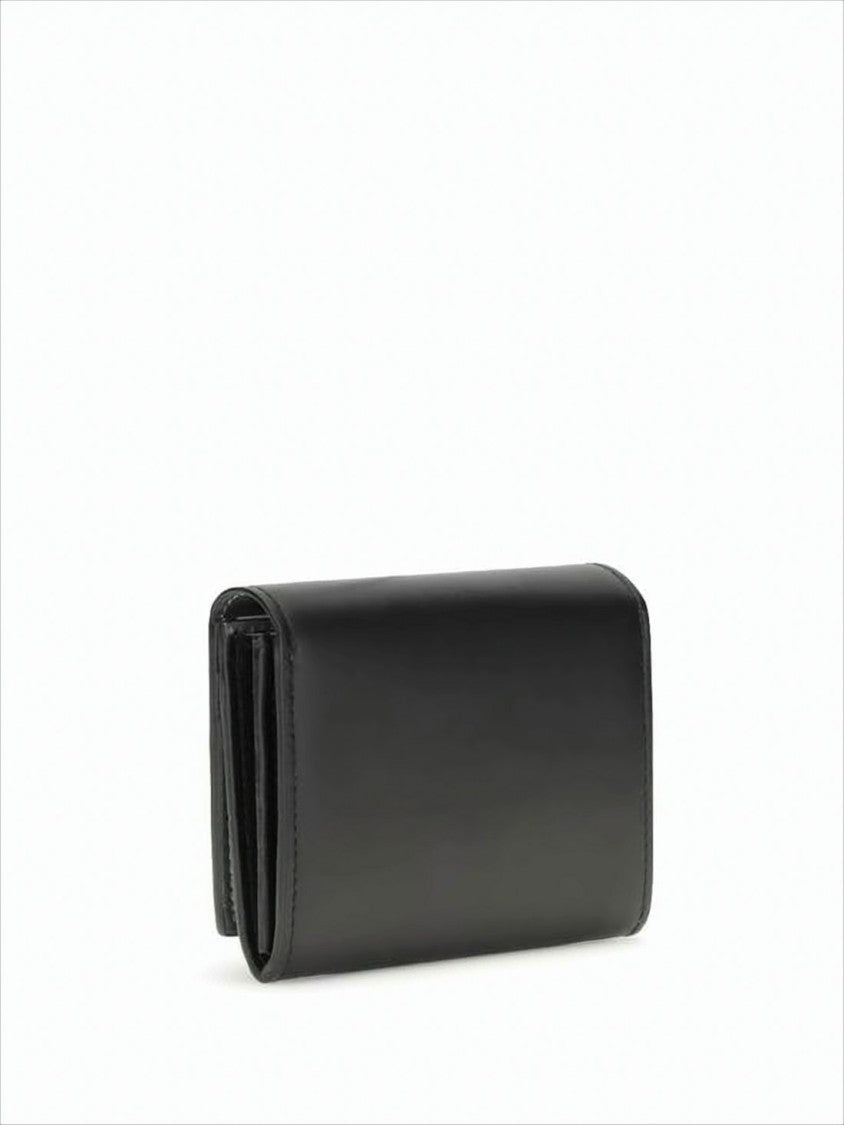 Black Calfskin Leather Wallet with Minimalist Design