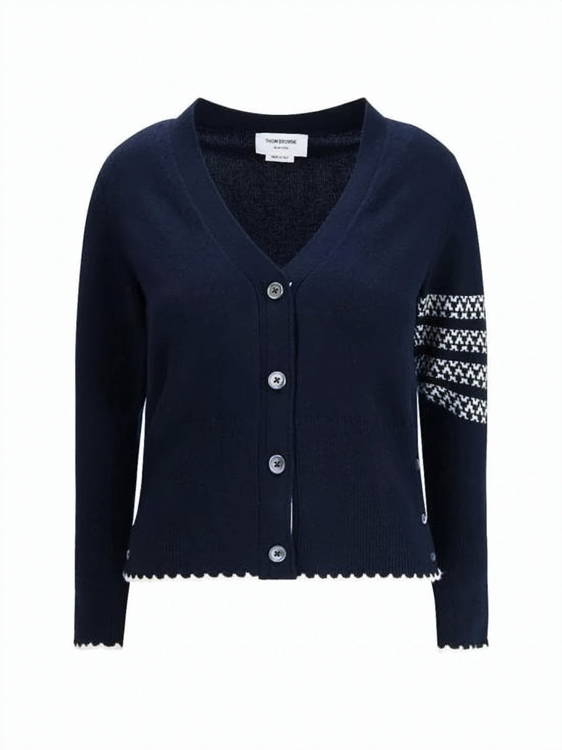 Deep V-Neck Merino Wool Cardigan